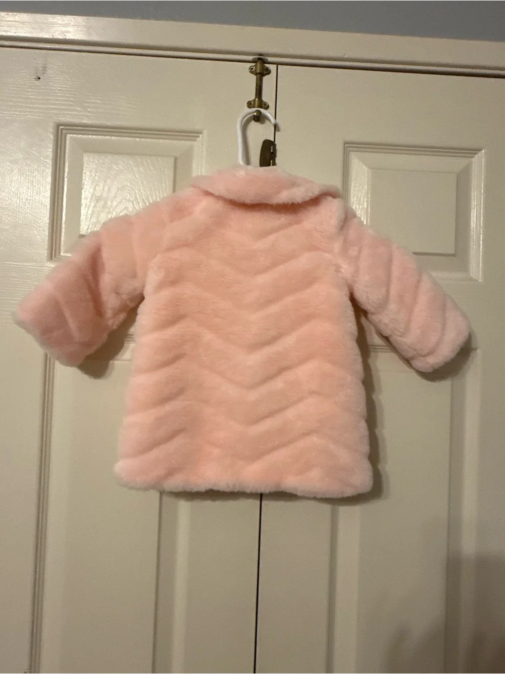 Janie and Jack Plush Light Pink Faux Fur Puffer Coat